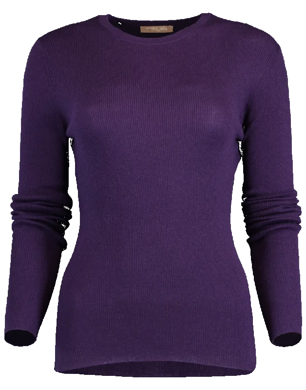 Cashmere Ribbed Crewneck Knit