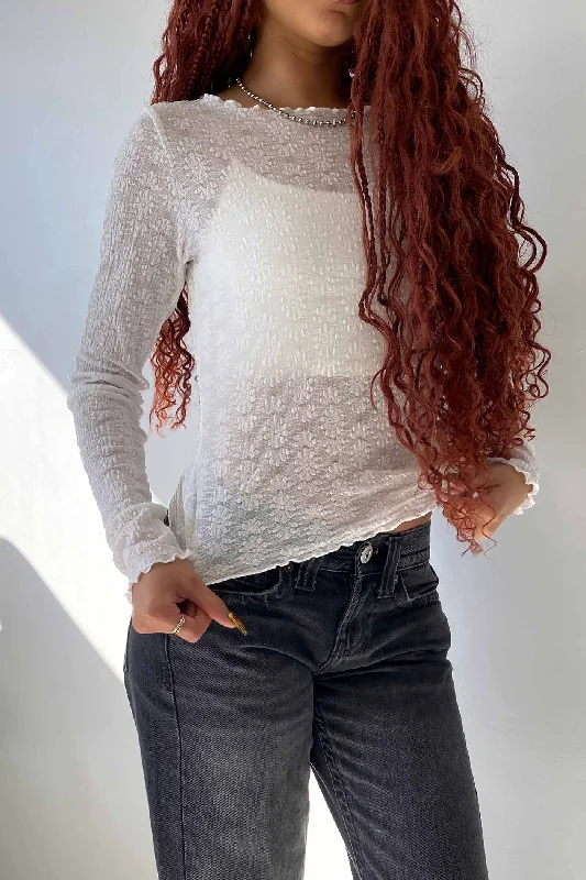 Stretch Lace Long Sleeve Top