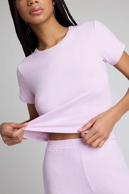 Pointelle Baby Tee in Lilac