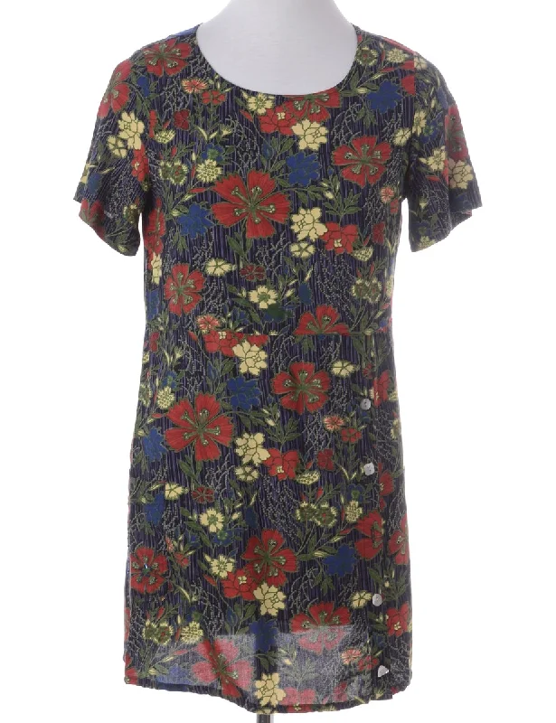 Label Floral Short Dress