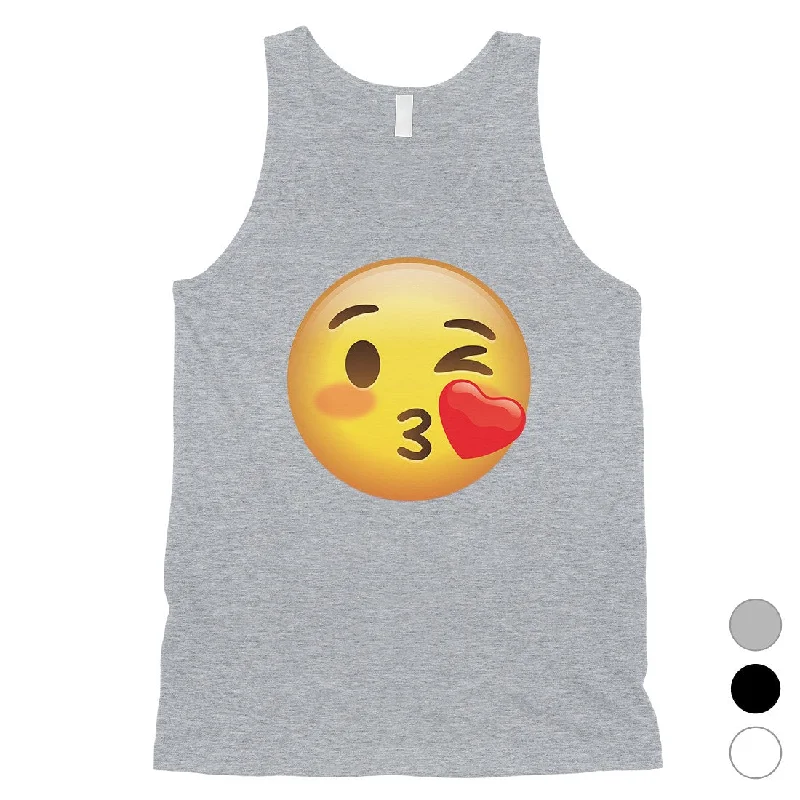 Emoji-Wink Kiss Mens Flirty Loving Thoughtful Halloween Tank Top