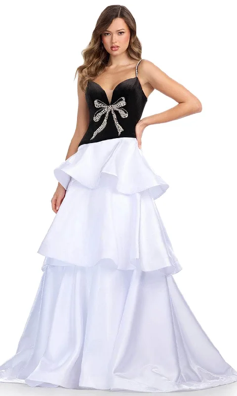 Ashley Lauren 11974 - Sweetheart Velvet Beaded Bow Ball Gown