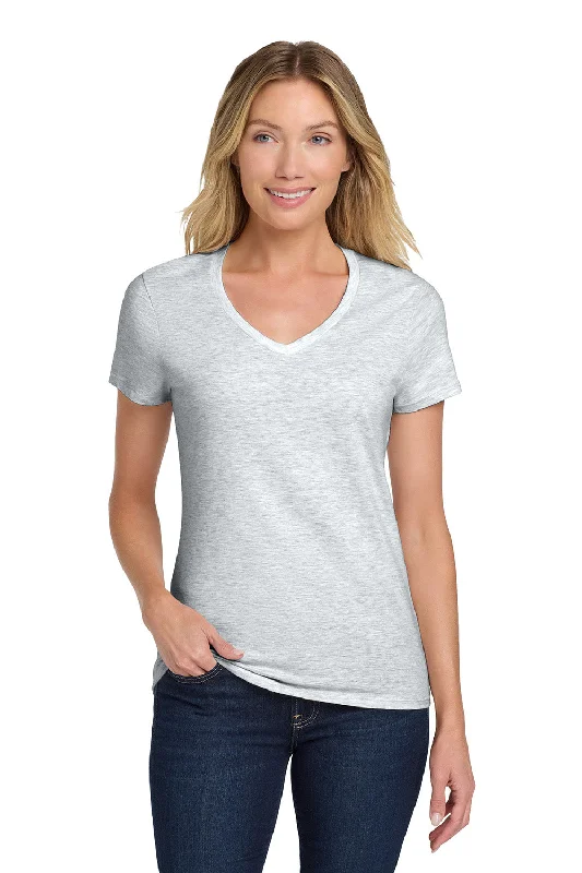 Hanes Womens Nano-T Short Sleeve V-Neck T-Shirt - Ash Grey