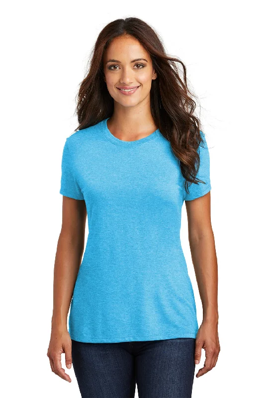 District Womens Perfect Tri Short Sleeve Crewneck T-Shirt - Turquoise Blue Frost