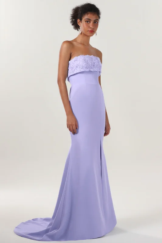 Trumpet-Mermaid Sweep-Brush Train Stretch Crepe Bridesmaid Dress CS0591BM