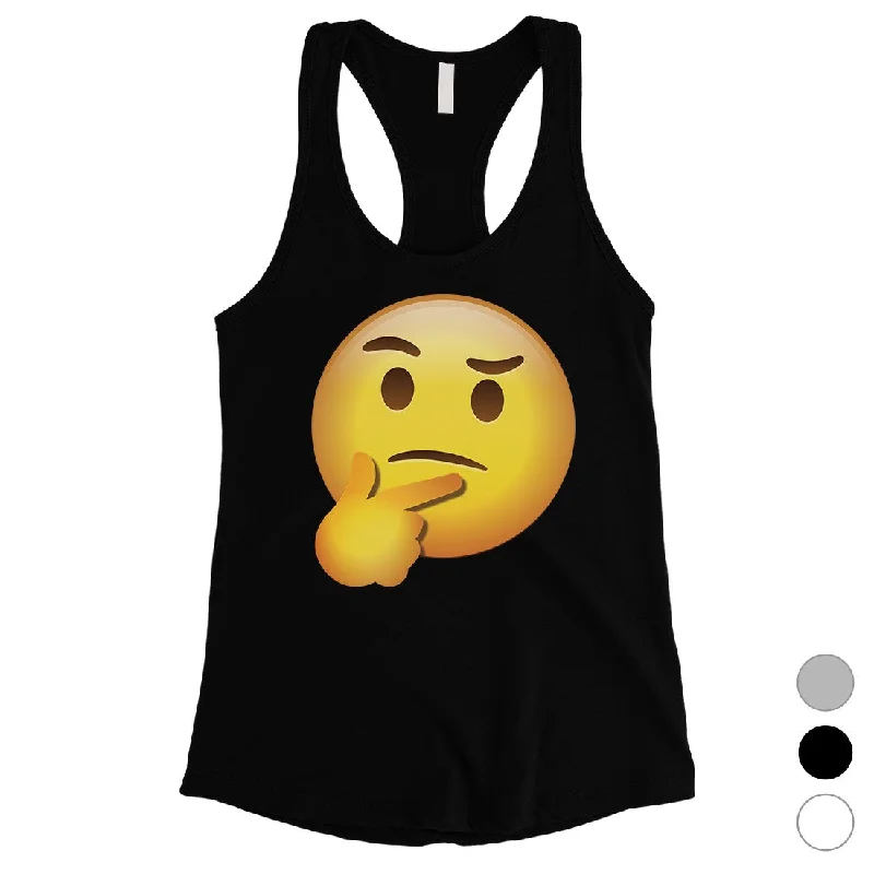 Emoji-Thinking Womens Charming Playful Halloween Costume Tank Top