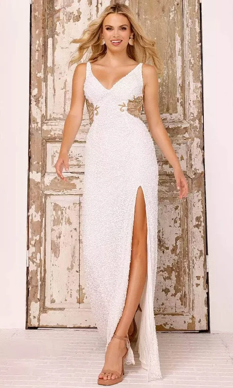 Aleta Couture 615 - Full-Length Slit Evening Dress