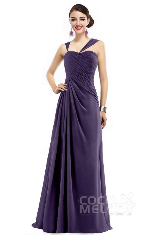 Sheath Floor Length Chiffon Bridesmaid Dress COZF1401F