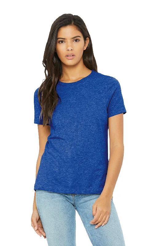 Bella + Canvas Womens CVC Short Sleeve Crewneck T-Shirt - Heather True Royal Blue