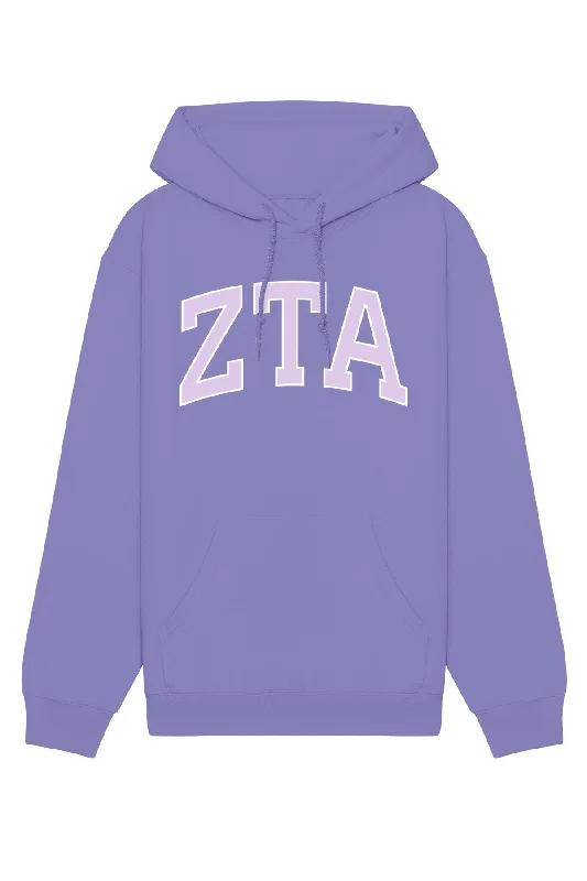 Zeta Tau Alpha Purple Rowing Letters Hoodie