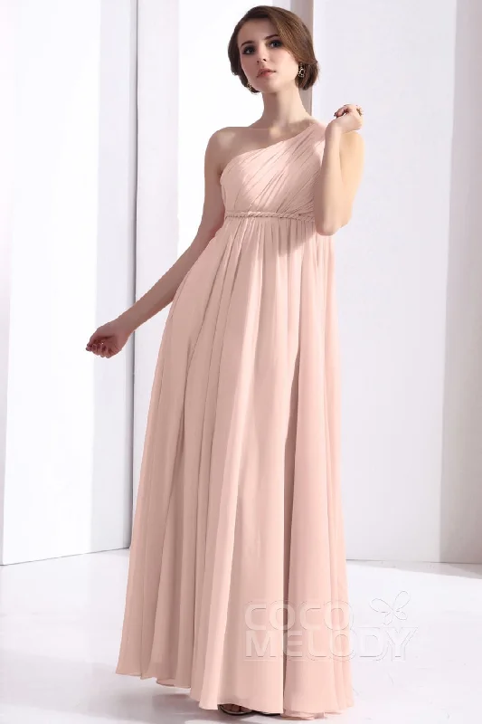 Sheath Floor Length Chiffon Bridesmaid Dress COSF1300D