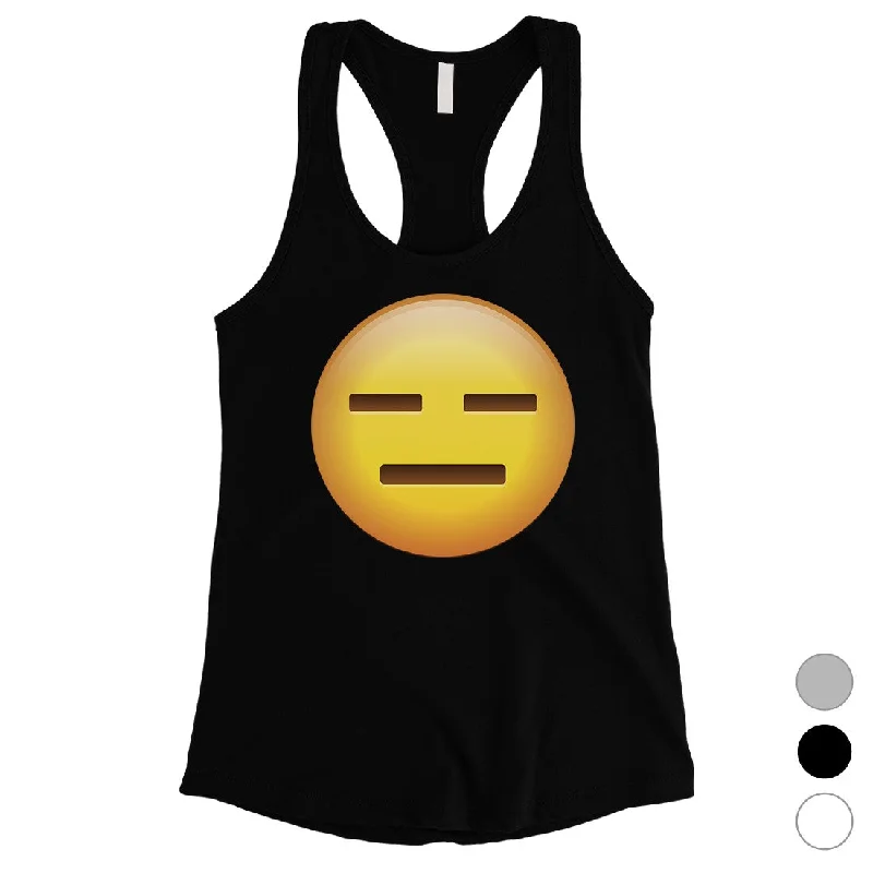 Emoji-Emotionless Womens Simple Basic Dramatic Funny Tank Top Gift