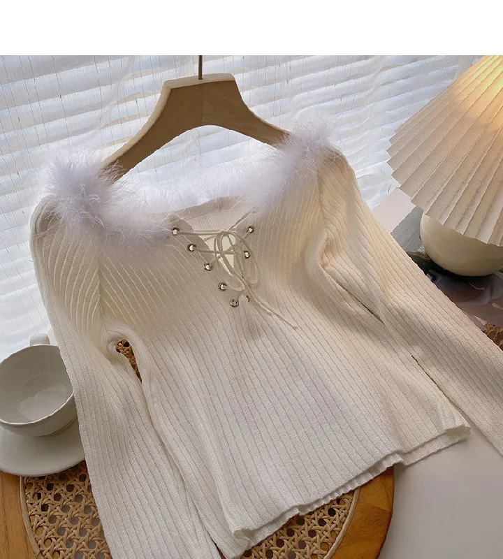 Solid short slim fit versatile long sleeve Pullover Top  6552