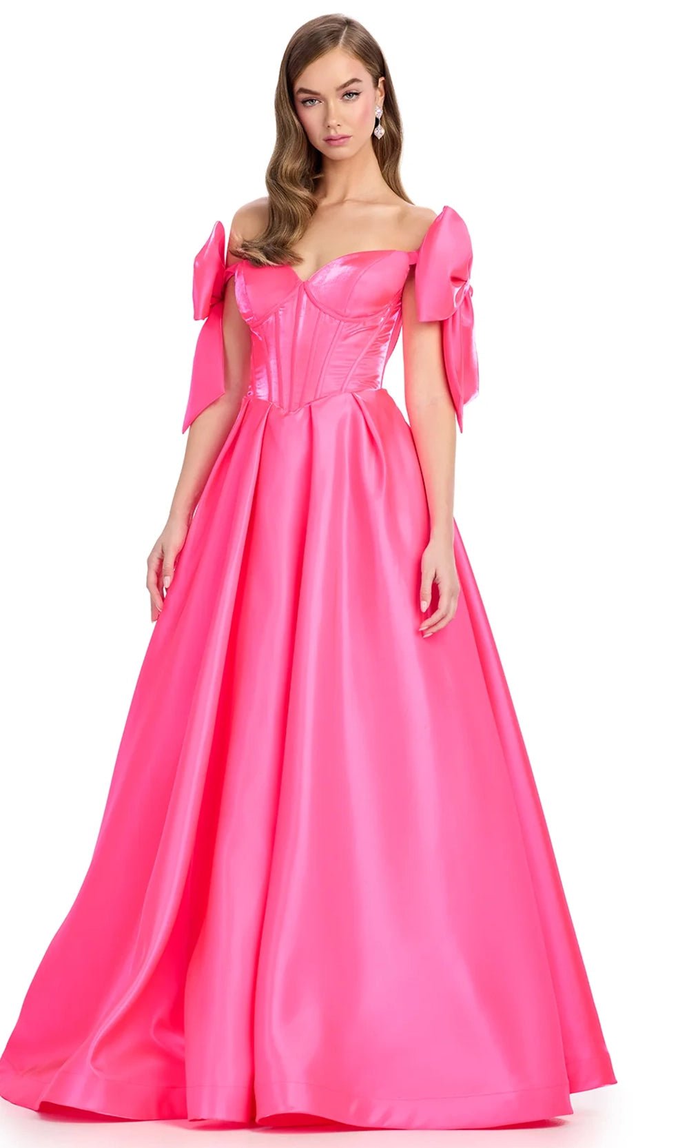 Ashley Lauren 11871 - Bow Accented Off Shoulder Ballgown