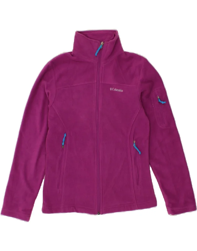 COLUMBIA Womens Fleece Jacket UK 6 XS Purple Polyester