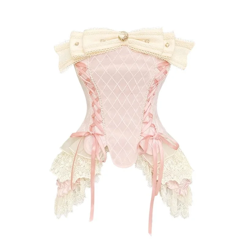 Victorian Ruffles & Lace Corset Skirt Set