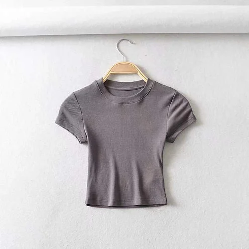 Lea Tee Cropped - Grey