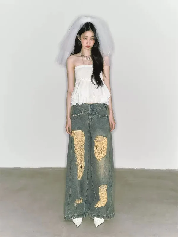 Wide Leg High Waist Jeans [S0000009225]