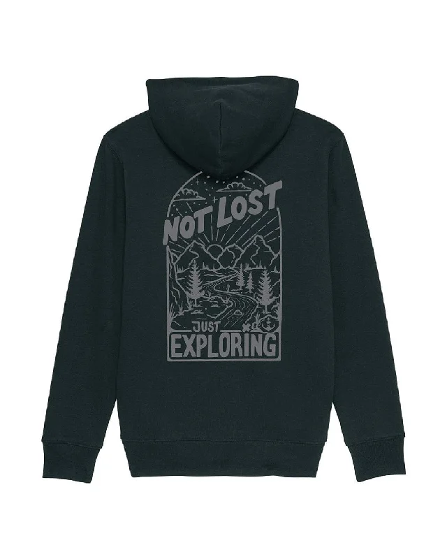 Not Lost Zip Hoodie - Black