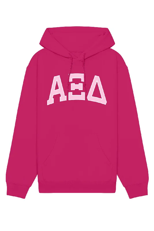 Alpha Xi Delta Pink Rowing Letters Hoodie