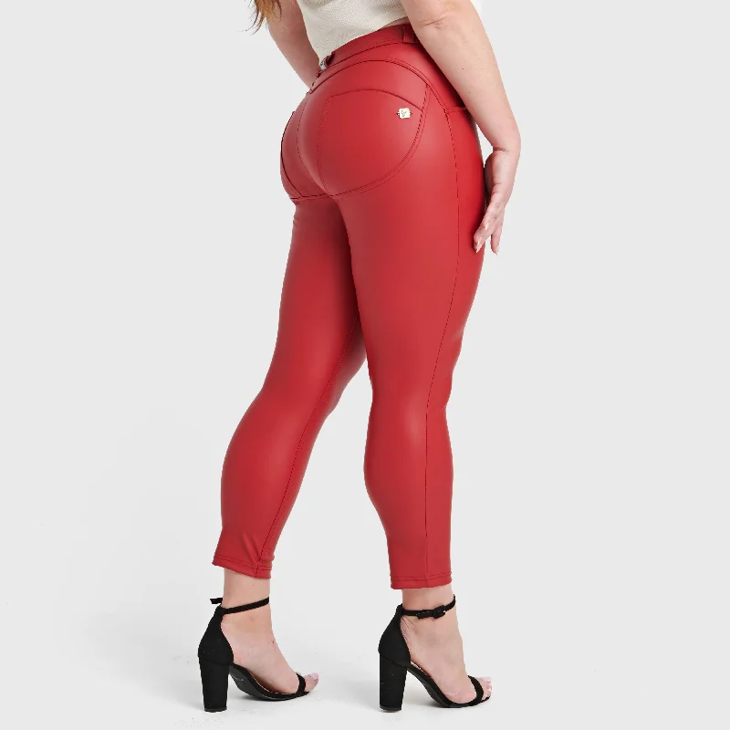 WR.UP® Curvy Faux Leather - High Waisted - 7/8 Length - Red