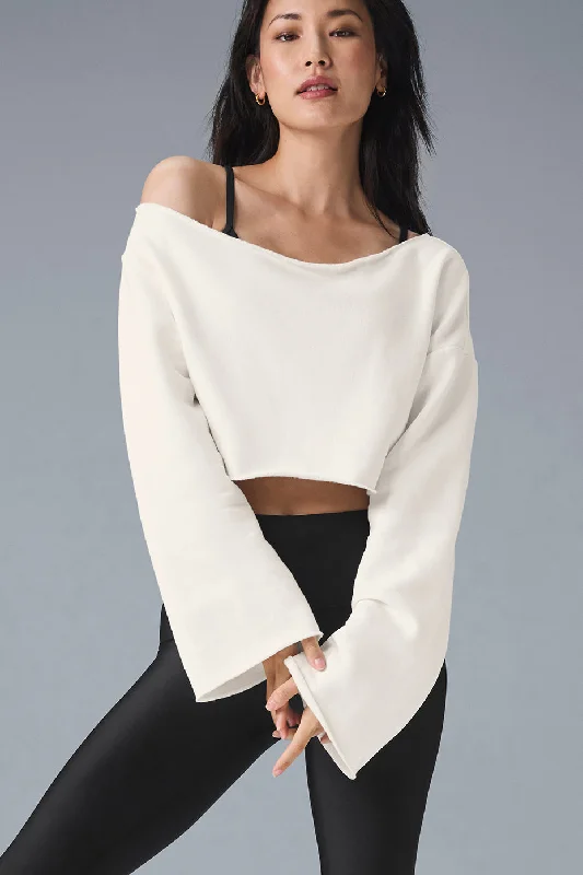 Cropped Barre Shoulder Coverup - Ivory