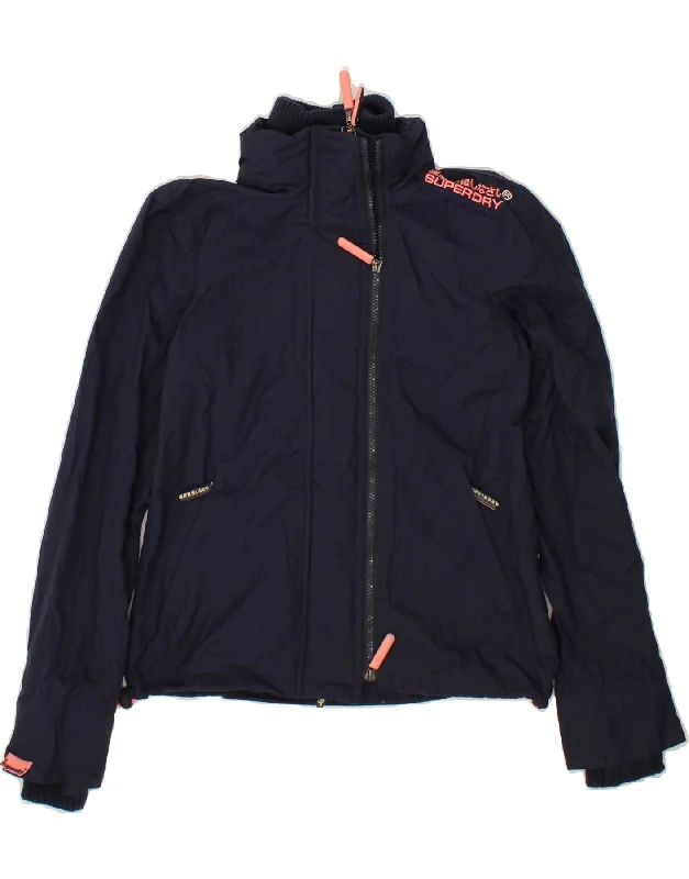 SUPERDRY Womens Windcheater Windbreaker Jacket UK 10 Small Navy Blue