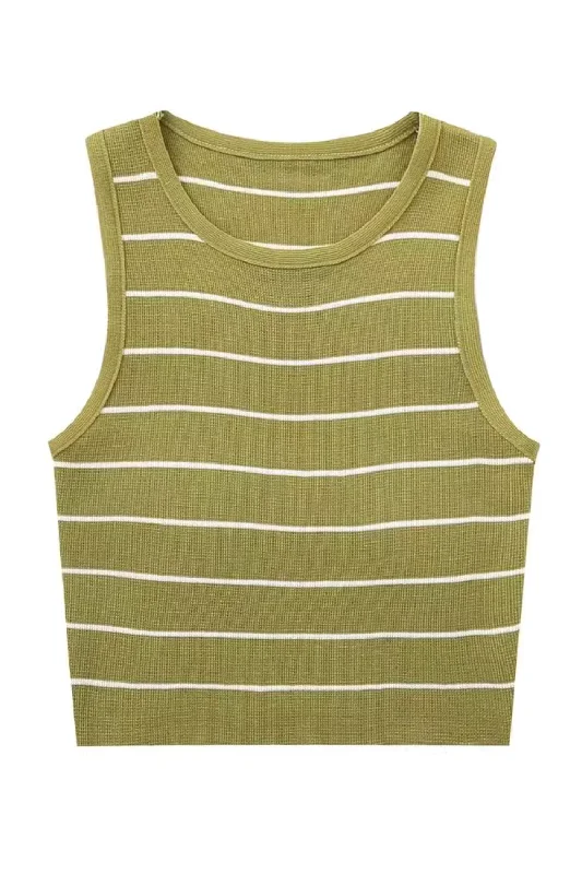 'Ofelia' Round-Neck Sleeveless Knitted Top (6 Colors)