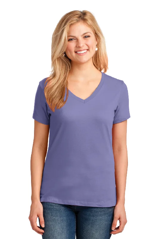 Port & Company Womens Core Short Sleeve V-Neck T-Shirt - Violet Purple