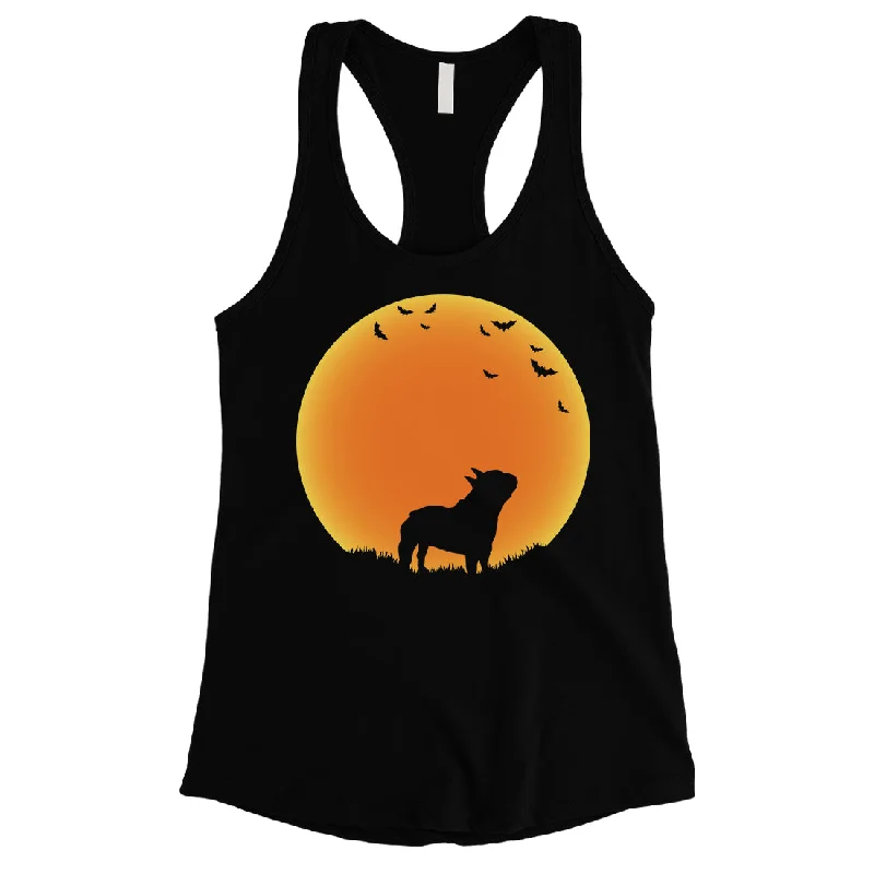 Moon French Bulldog Halloween Costume Funny Womens Tank Top