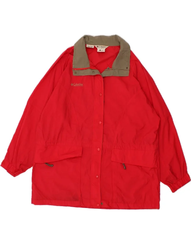 COLUMBIA Womens Raincoat UK 18 XL Red Nylon