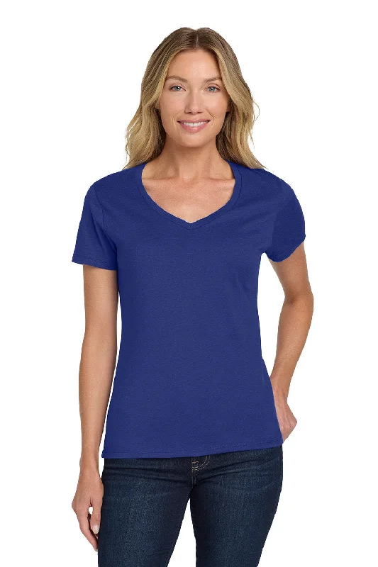 Hanes Womens Nano-T Short Sleeve V-Neck T-Shirt - Deep Royal Blue