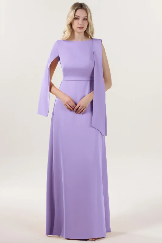 A-Line Maxi Stretch Crepe Bridesmaid Dress CS0586BM